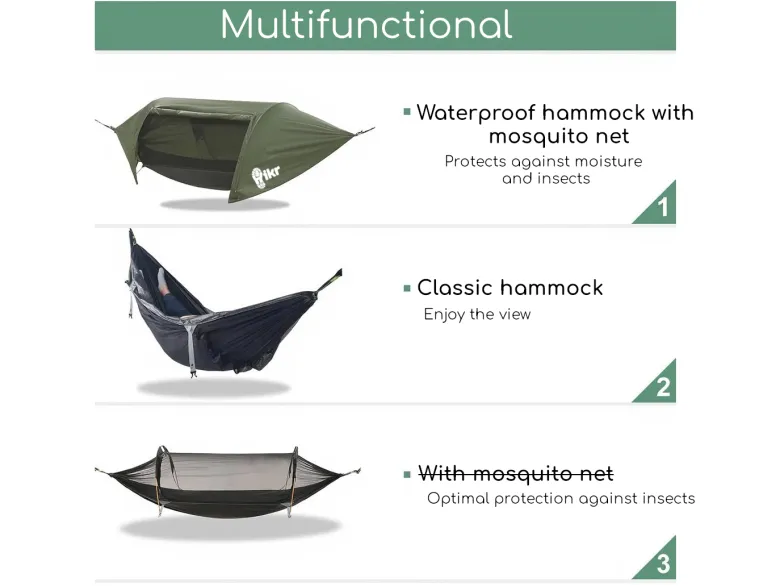 Hikr 1 persoons hangmat tent - Brown