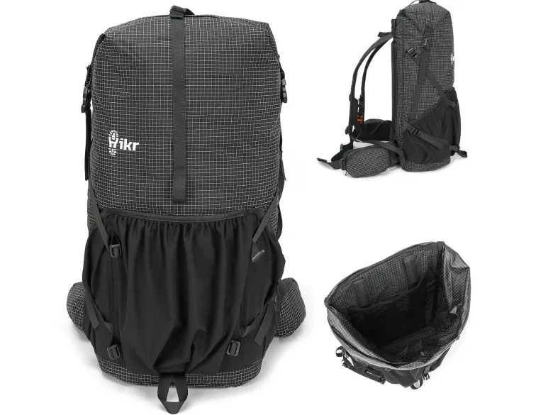Hikr Size L Black Backpack - 40-45 liter