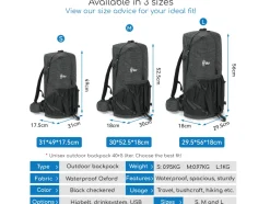 Hikr Size L Black Backpack - 40-45 liter