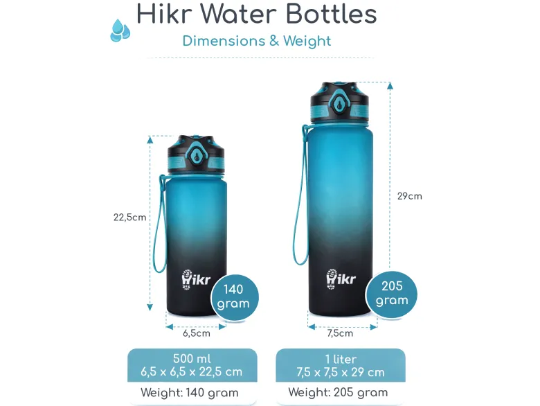 Hikr Waterfles met fruit filter - 1 liter