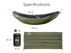 Hikr 270 x 110 cm hangmat onderdeken - Green