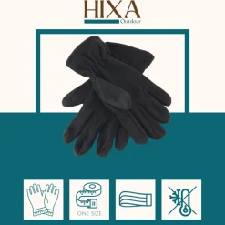 HIXA Fleece handschoenen Zwart