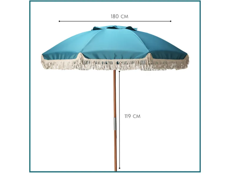 HIXA parasol met houtenpaal - Blue