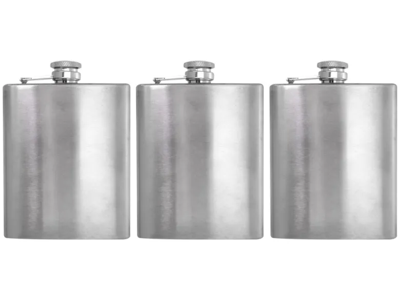 HIXA RVS 200ml set van 3 heupflessen