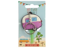 Home is Where You Park It caravan paars sleutelhanger