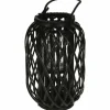 H & S Decoration Ø 26 x 40 cm rieten lantaarn - Black