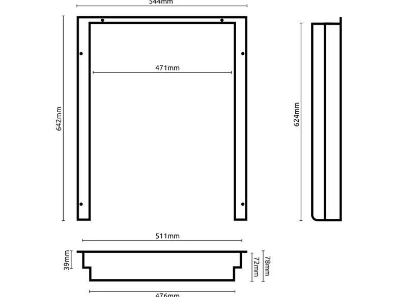 Hyckes HyFridge 65 flush mount Inbouwframe