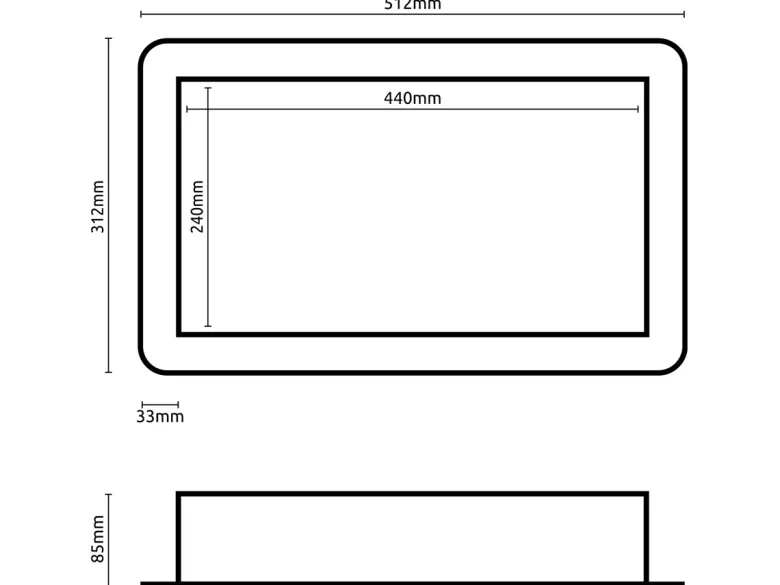 Hyckes HyFridge Slide 20 flush mount inbouwframe
