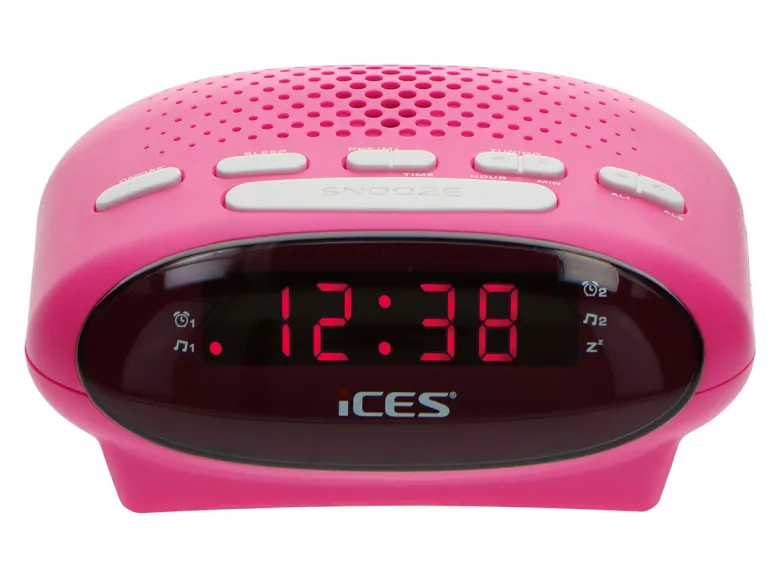 Ices ICR-210 FM wekkerradio - Pink