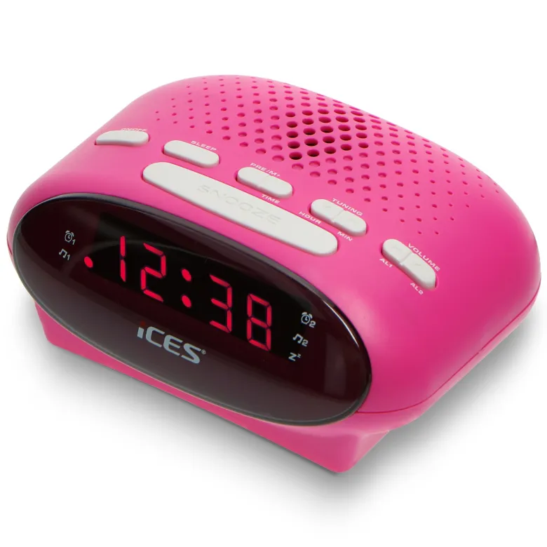 Ices ICR-210 FM wekkerradio - Pink