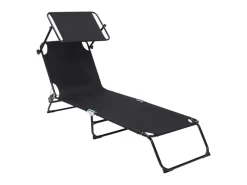 Infinity goods opvouwbaar ligbed met zonnescherm - Black