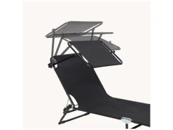 Infinity goods opvouwbaar ligbed met zonnescherm - Black