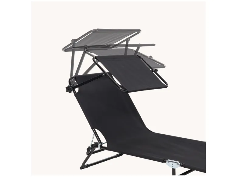 Infinity goods opvouwbaar ligbed met zonnescherm - Black