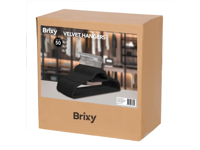 Infinity goods set van 50 anti-slip kledinghangers - Black