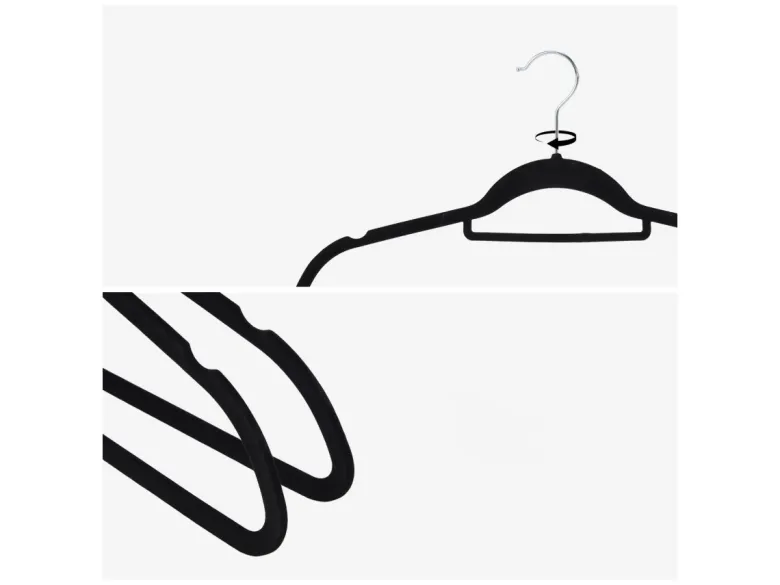 Infinity goods set van 50 anti-slip kledinghangers - Black