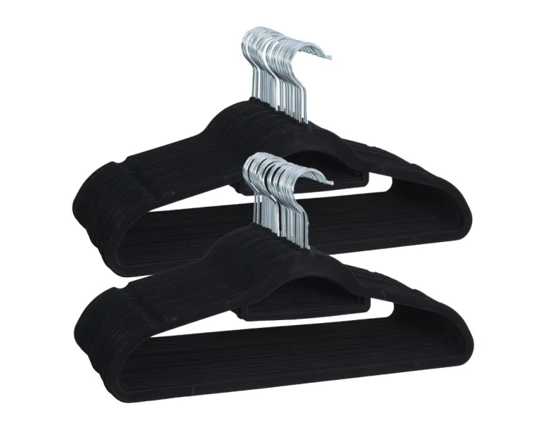 Infinity goods set van 50 anti-slip kledinghangers - Black