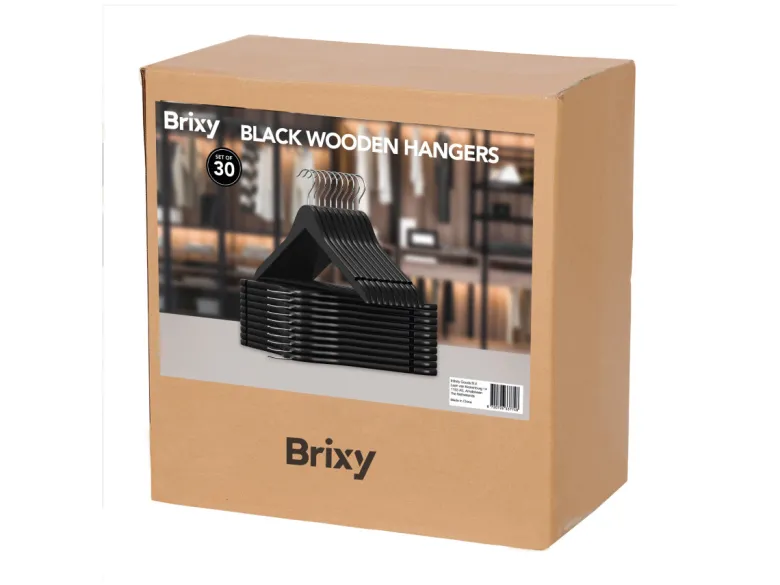 Infinity goods set van 30 houten kledinghangers - Black
