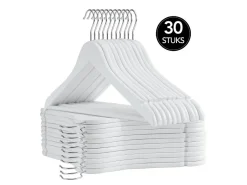 Infinity goods set van 30 houten kledinghangers - White