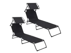 Infinity goods set van 2 opvouwbare ligbedden - Black