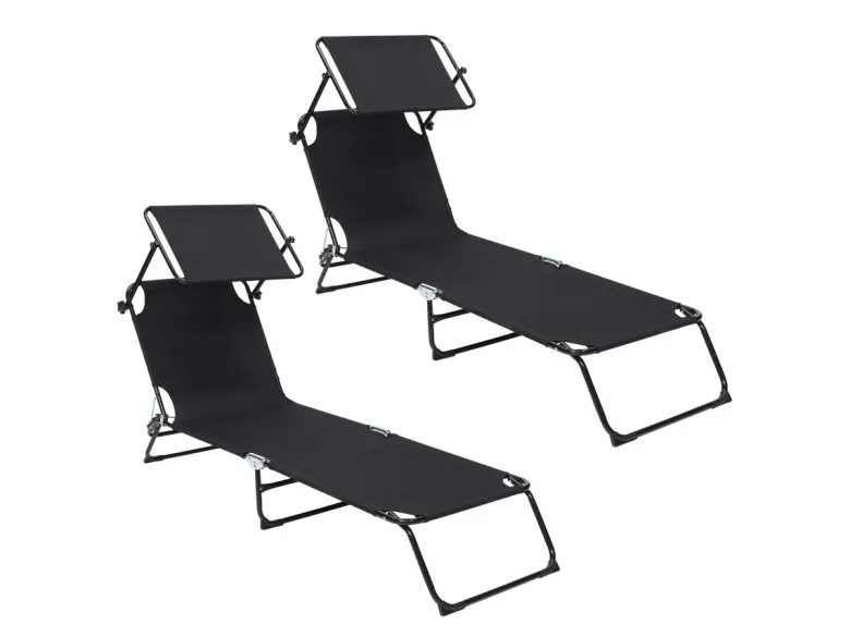 Infinity goods set van 2 opvouwbare ligbedden - Black