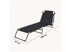 Infinity goods set van 2 opvouwbare ligbedden - Black