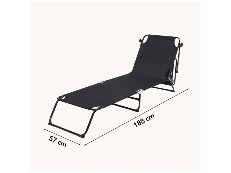 Infinity goods set van 2 opvouwbare ligbedden - Black