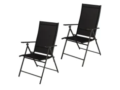 Infinity goods set van 2 verstelbare tuinstoelen - Black