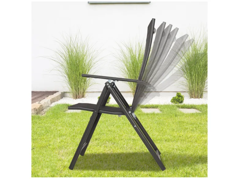 Infinity goods set van 4 verstelbare tuinstoelen - Black
