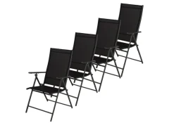 Infinity goods set van 4 verstelbare tuinstoelen - Black
