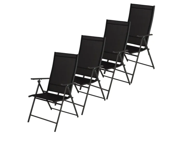 Infinity goods set van 4 verstelbare tuinstoelen - Black