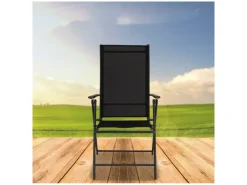 Infinity goods set van 4 verstelbare tuinstoelen - Black