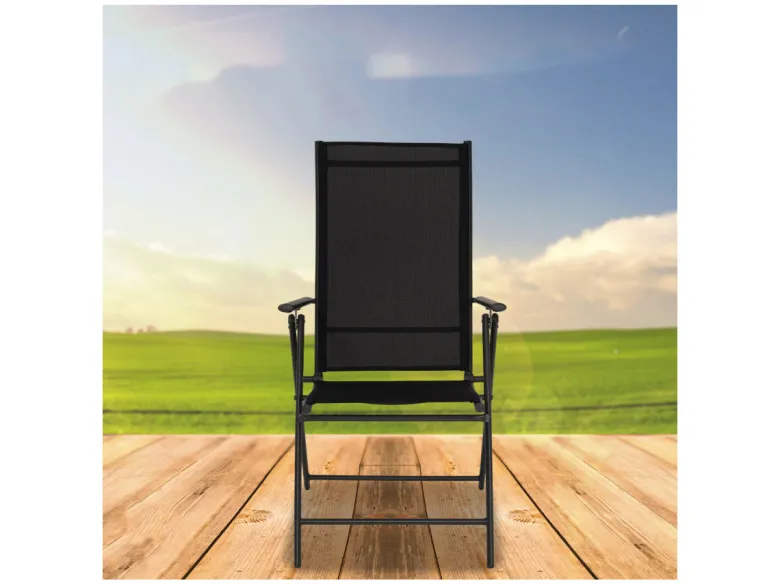 Infinity goods set van 4 verstelbare tuinstoelen - Black