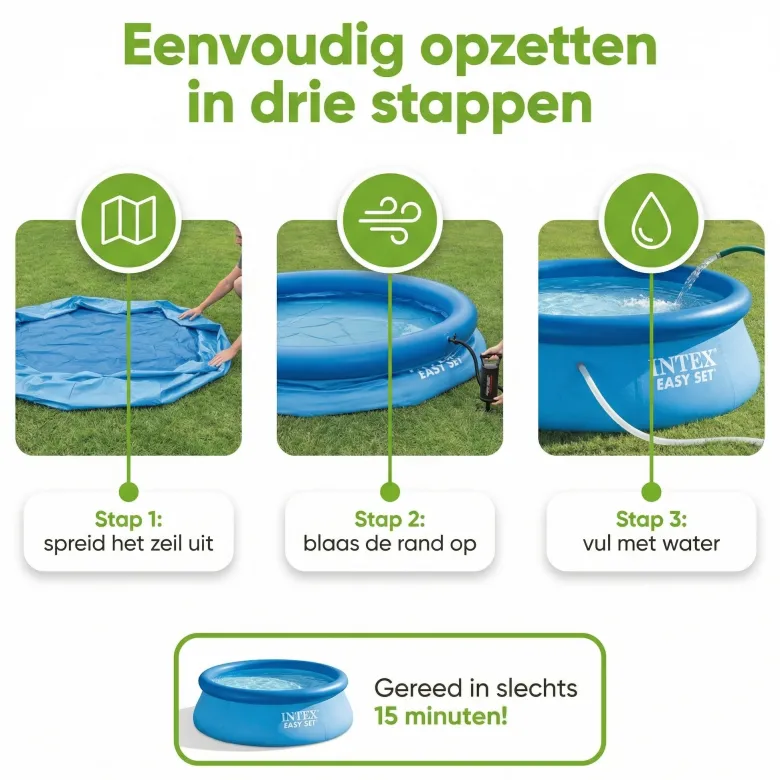 Intex easy set 366x76cm zwembad – 3-delig