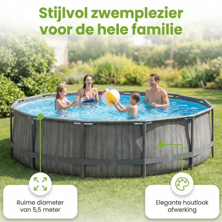 Intex prism greywood 549x122cm zwembad – 6-delig