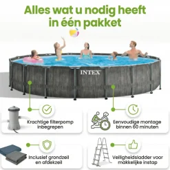 Intex prism greywood 549x122cm zwembad – 6-delig