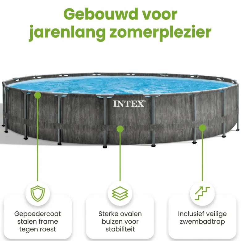 Intex prism greywood 549x122cm zwembad – 6-delig