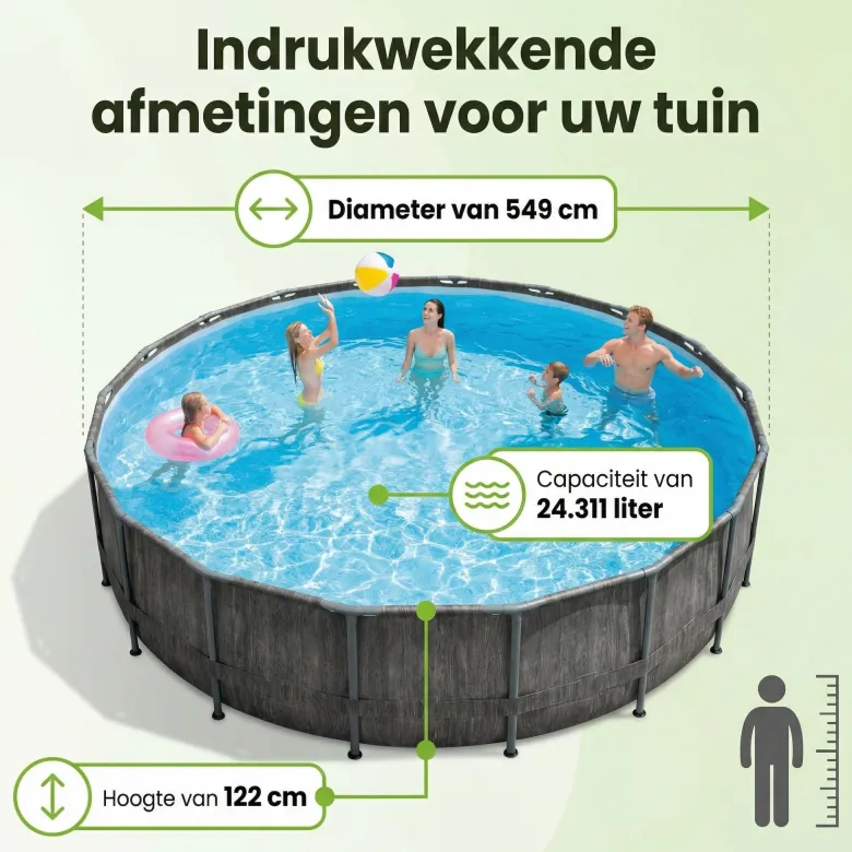 Intex prism greywood 549x122cm zwembad – 6-delig