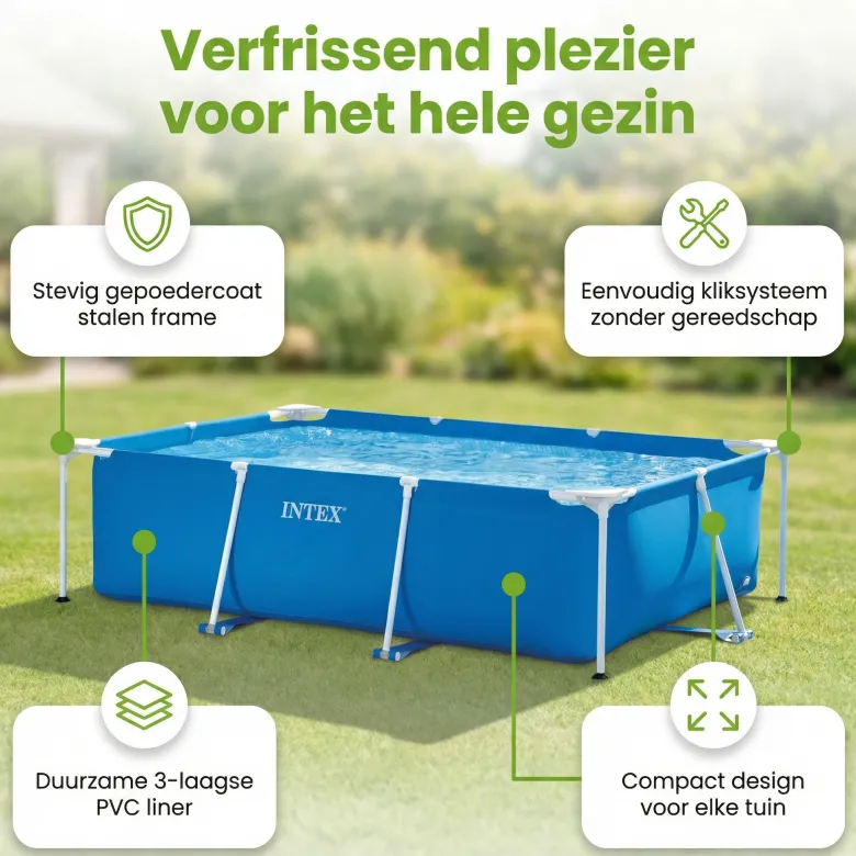 Intex rechthoekig frame 260x160x65cm zwembad
