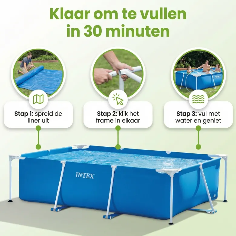 Intex rechthoekig frame 260x160x65cm zwembad
