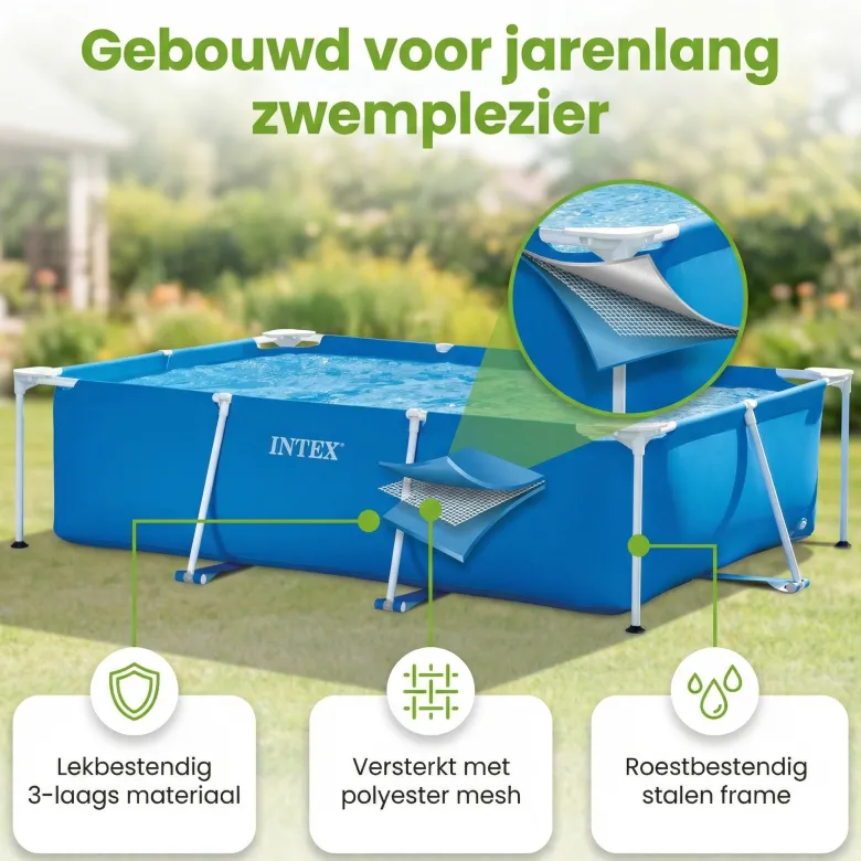 Intex rechthoekig frame 260x160x65cm zwembad