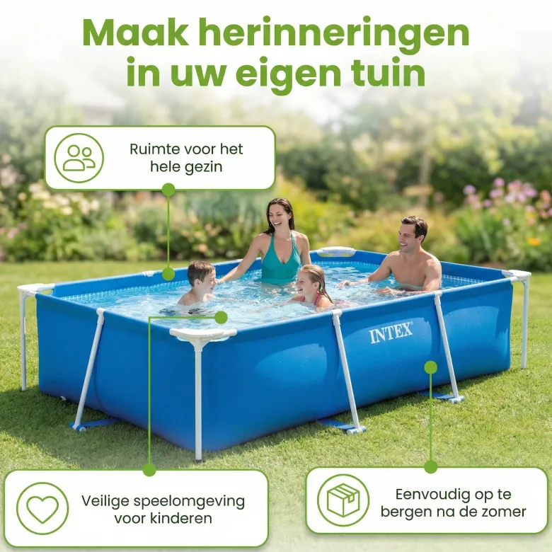 Intex rechthoekig frame 300x200x75cm zwembad