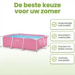 Intex Rechthoekig Frame 220x150x60cm Zwembad - Pink