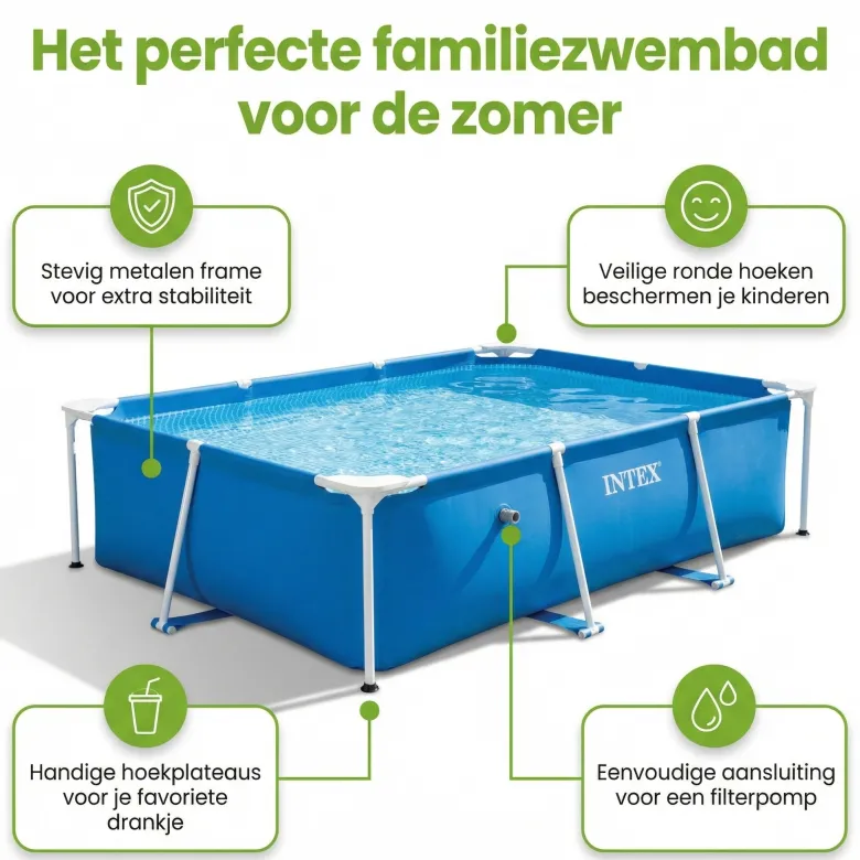 Intex rechthoekig frame 450x220x84cm zwembad
