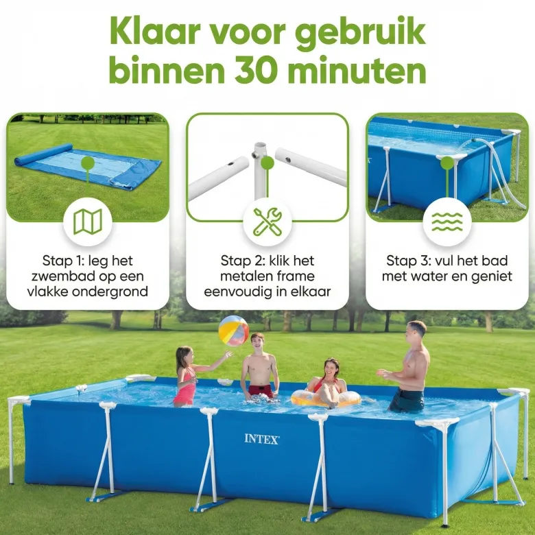 Intex rechthoekig frame 450x220x84cm zwembad