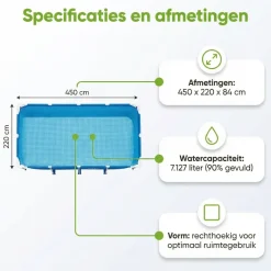Intex rechthoekig frame 450x220x84cm zwembad