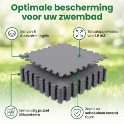 Intex 50 x 50 cm Grey zwembadtegel - Set van 8