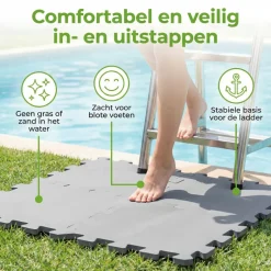 Intex 50 x 50 cm Grey zwembadtegel - Set van 8
