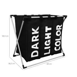 IVOL 3 vakken organizer wasmand - Black