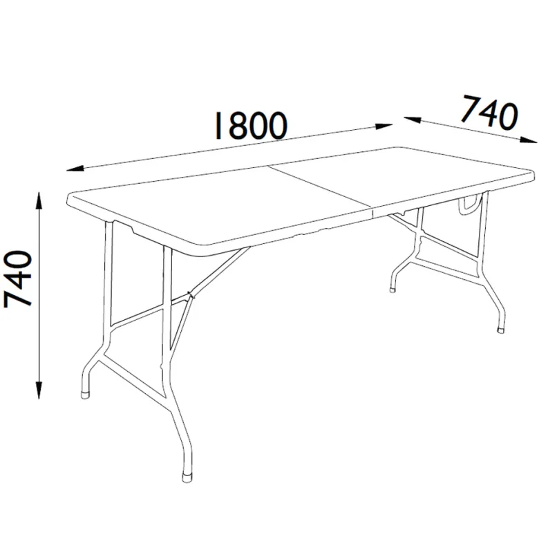 IVOL 180 x 74 cm opvouwbare campingtafel