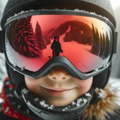 IVOL zwart rood spiegelglas kinder skibril